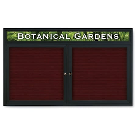 United Visual Products Indoor Enclosed Combo Board, 42"x32", Black Frame/Blue & Rubber UVCB4232B-BLUE-RUBBER